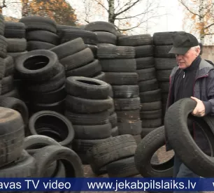 Jēkabpilieši vecajām riepām dod otro dzīvi