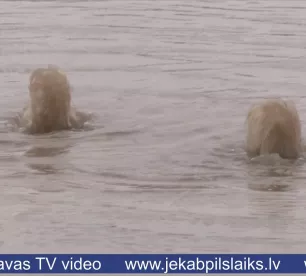 Vietām Jēkabpilī lietus laikā applūst ielu posmi