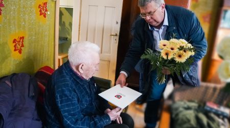  Vīpes pagasta iedzīvotājs Arvīds Gedušs svin 100 gadu jubileju