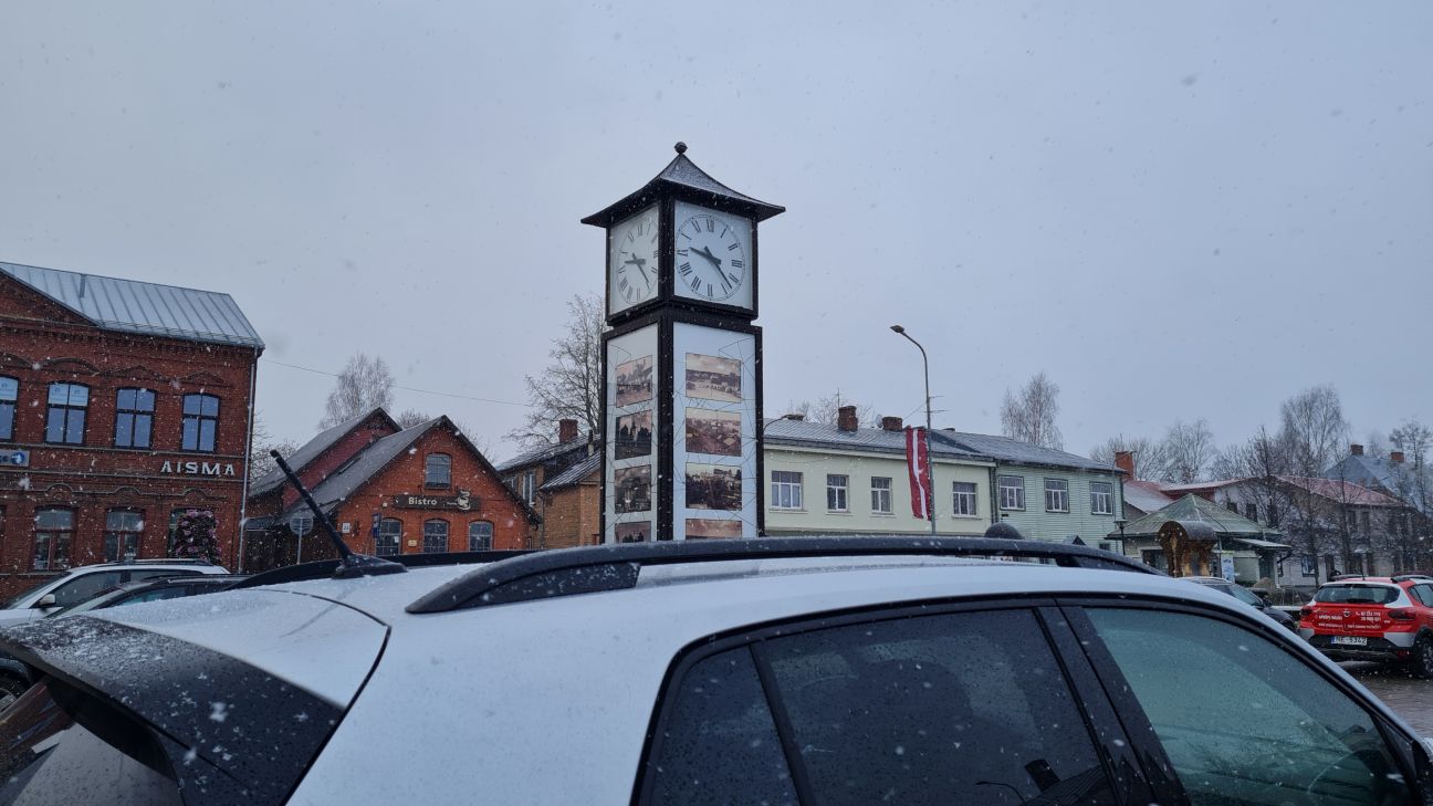 Jēkabpilī – šīs sezonas pirmais sniegs