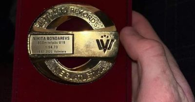 Līvānietis Nikita Bondarevs saņem Goda zīmi ceremonijā “Gada balva vieglatlētikā”