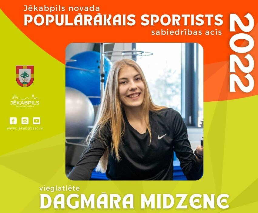 Par populārāko Jēkabpils novada sportistu kļūst Dagmāra Midzene