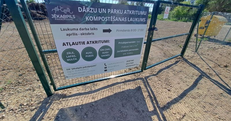 Jēkabpilī atvērts dārzu un parku atkritumu šķirošanas laukums