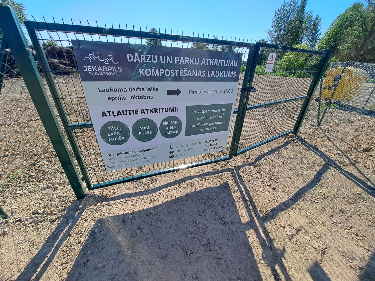 Kompostēšanas laukums Madonas ielā 53a darbosies līdz oktobra beigām