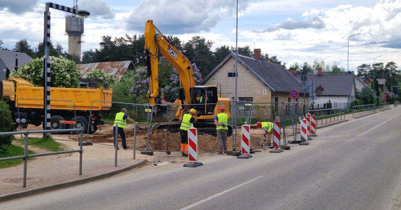 Turpinās Jaunās ielas remonts Jēkabpilī