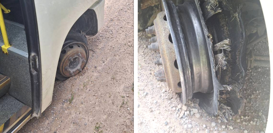 Tauta ziņo: autobusam maršrutā Jēkabpils – Bauska plīst riepa