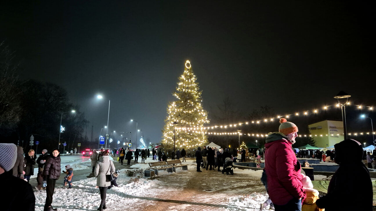 Līvānos Grinčs un citi tēli palīdz iedegt pilsētas galveno Ziemassvētku egli