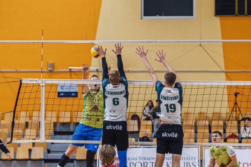 Jēkabpils volejbolisti piecos setos pārspēj titulēto 